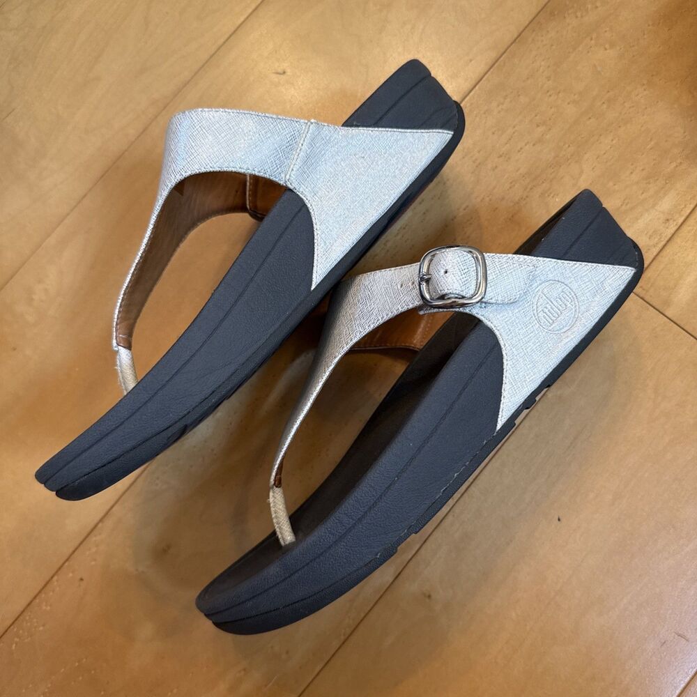 Silver Fit Flop Size 8 Women’s Sandals - Picture 2 of 6